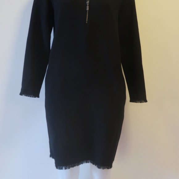 *NWT Womens Antonelli Firenze Black Wool Blend Shift Dress 40 US/4 - Picture 8 of 13